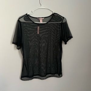 Victoria’s Secret Mesh Black Top Size- M/L